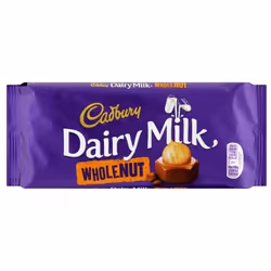 Cadbury Dairy Milk Chocolate Whole Nut Bar (120g)