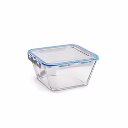 Glass Airtight Food Storage Container - 2.4L Capacity with Clip Lock - Easy Storage & Keeps Food Fresh - Freezer & Oven Safe, ...