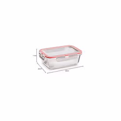 Glass Airtight Food Storage Container - 2.4L Capacity with Clip Lock - Easy Storage & Keeps Food Fresh - Freezer & Oven Safe, P508548