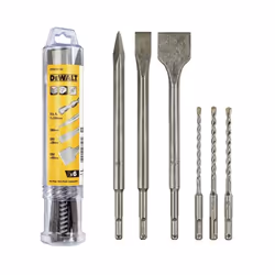 Dewalt 6 Piece SDS+ Flat Chisels + Point + Drill Bit Set SDS PLUS XMS22SDS6PC