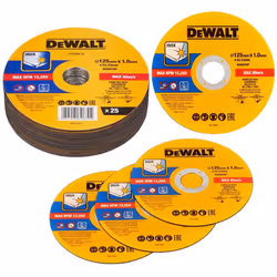 Dewalt 125mm 5.5" 1mm Thin INOX Metal Cutting Disc 22mm Bore Flat Disc x 25 Pack