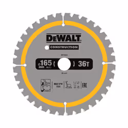 Dewalt DT90270 Construction Circular Saw Blade 2 Pack 165mm 24 + 36 Tooth DCS565