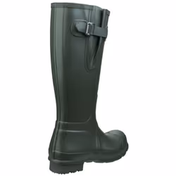 ) Hunter Original Side Adjustable Rubber Men's Dark Olive Wellington Boots - Green, 10 (Adults'