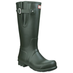 ) Hunter Original Side Adjustable Rubber Men's Dark Olive Wellington Boots - Green, 11 (Adults'