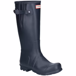) Hunter Original Side Adjustable Rubber Men's Navy Wellington Boots - Blue, 7 (Adults'