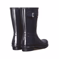 ) Hunter Original Short Gloss Rubber Women's Navy Wellington Boots - Blue, 6 (Adults'