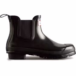 ) Hunter Original Chelsea Gloss Rubber Women's Black Wellington Boots - Black, 4 (Adults'