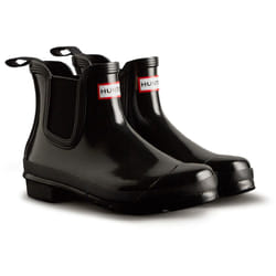 ) Hunter Original Chelsea Gloss Rubber Women's Black Wellington Boots - Black, 5 (Adults'
