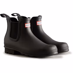 ) Hunter Original Chelsea Rubber Men's Black Wellington Boots - Black, 7 (Adults'