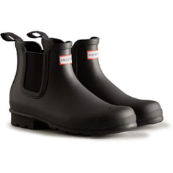 ) Hunter Original Chelsea Rubber Men's Black Wellington Boots - Black, 7 (Adults'