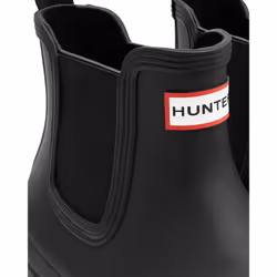 ) Hunter Original Chelsea Rubber Men's Black Wellington Boots - Black, 7 (Adults'