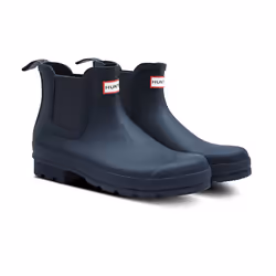 ) Hunter Original Chelsea Rubber Men's Navy Wellington Boots - Blue, 11 (Adults'