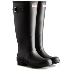 ) Hunter Original Tall Wide Rubber Women's Black Wellington Boots - Black, 7 (Adults'
