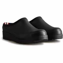 ) Hunter Play Clog Rubber Women's Black Garden Shoes - Black, 4 (Adults'