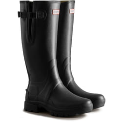 ) Hunter Balmoral Adjustable Rubber Black Wellington Boots - Black, 13 (Adults'