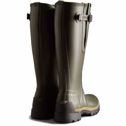 ) Hunter Balmoral Adjustable Rubber Women's Dark Olive Wellington Boots - Green, 6 (Adults'