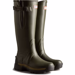 ) Hunter Balmoral Adjustable Rubber Women's Dark Olive Wellington Boots - Green, 7 (Adults'