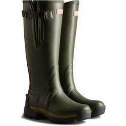 ) Hunter Balmoral Adjustable Rubber Women's Dark Olive Wellington Boots - Green, 7 (Adults'