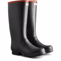 ) Hunter Argyll Full Knee Rubber Black Wellington Boots - Black, 5 (Adults'