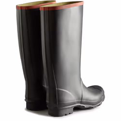 ) Hunter Argyll Full Knee Rubber Black Wellington Boots - Black, 5 (Adults'