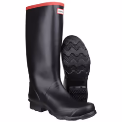 ) Hunter Argyll Full Knee Rubber Black Wellington Boots - Black, 5 (Adults'