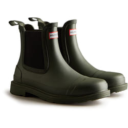 ) Hunter Commando Rubber Women's Dark Olive Wellington Boots - Green, 6 (Adults'