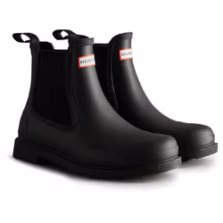 ) Hunter Commando Rubber Men's Black Wellington Boots - Black, 11 (Adults'