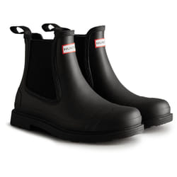 ) Hunter Commando Rubber Men's Black Wellington Boots - Black, 12 (Adults'