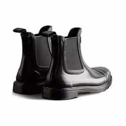 Women's Pull On Black Gloss Ankle Chelsea Boots - Women's UK 5