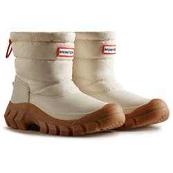) Hunter Intrepid Nylon Women's White Willow/Gum Wellington Boots - Brown, 5 (Adults'