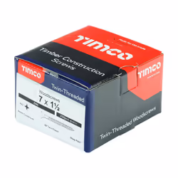 TIMCO Twin-Threaded Countersunk Silver Woodscrews - 7 x 1 1/2
