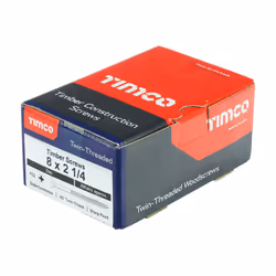 TIMCO Twin-Threaded Countersunk Silver Woodscrews - 8 x 2 1/4