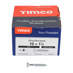 TIMCO Twin-Threaded Countersunk Silver Woodscrews - 10 x 1 1/2