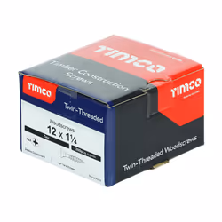 TIMCO Twin-Threaded Countersunk Silver Woodscrews - 12 x 1 1/4
