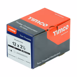 TIMCO Twin-Threaded Countersunk Silver Woodscrews - 12 x 2 1/2