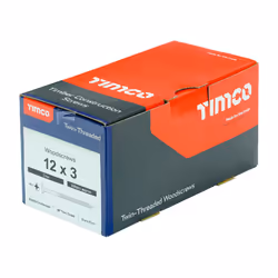 TIMCO Twin-Threaded Countersunk Silver Woodscrews - 12 x 3