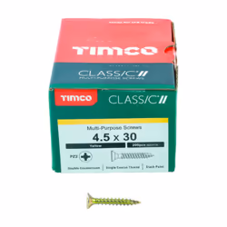 Timco Classic Multi-Purpose Double Countersunk Gold Woodscrews - 4.5 x 30