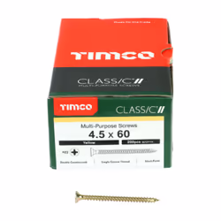 Timco Classic Multi-Purpose Double Countersunk Gold Woodscrews - 4.5 x 60