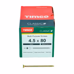 Timco Classic Multi-Purpose Double Countersunk Gold Woodscrews - 4.5 x 80