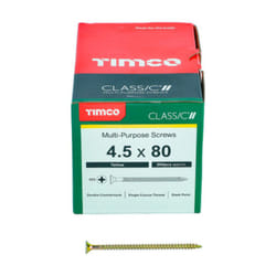 Timco Classic Multi-Purpose Double Countersunk Gold Woodscrews - 4.5 x 80