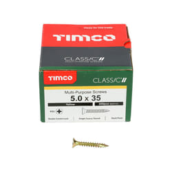 Timco Classic Multi-Purpose Double Countersunk Gold Woodscrews - 5.0 x 35