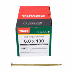 Timco Classic Multi-Purpose Double Countersunk Gold Woodscrews - 6.0 x 130
