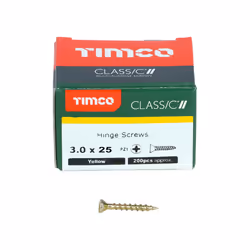 Timco Classic Countersunk Multi-Purpose Hinge Screws (Yellow) - 3 x 25mm (200 Pack Box)