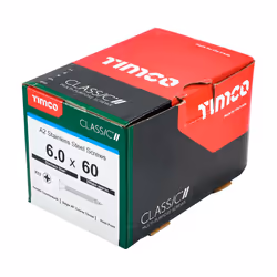 TIMCO Classic Multi-Purpose Countersunk A2 Stainless Steel Woodcrews - 6.0 x 60