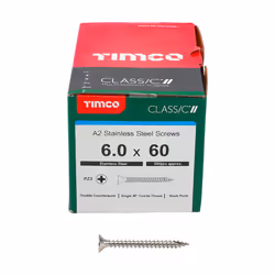 TIMCO Classic Multi-Purpose Countersunk A2 Stainless Steel Woodcrews - 6.0 x 60