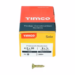 Timco Solo Double Countersunk Gold Woodscrews - 4.5 x 20