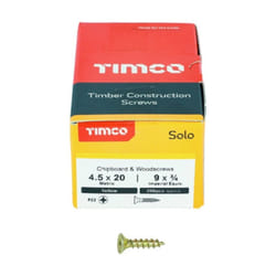 Timco Solo Double Countersunk Gold Woodscrews - 4.5 x 20