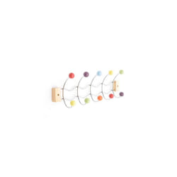 Aspect Deluxe Wall-Mounted Hook/Coat Hanger-10 Hooks.Chrome Finish Frame & Multi-Color Ceramic Balls, Metal, Multi