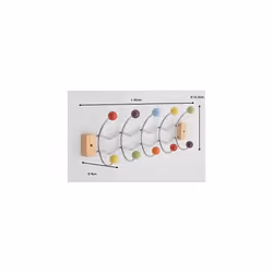 Aspect Deluxe Wall-Mounted Hook/Coat Hanger-10 Hooks.Chrome Finish Frame & Multi-Color Ceramic Balls, Metal, Multi