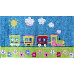 Kids Children Bedroom Playroom Floor Rug Trains/Multi-colour (80x150cm), Polyester, 80 x 150 cm